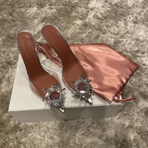 Amina Muaddi Begum Glass in Clear PVC; Sz. 37.5